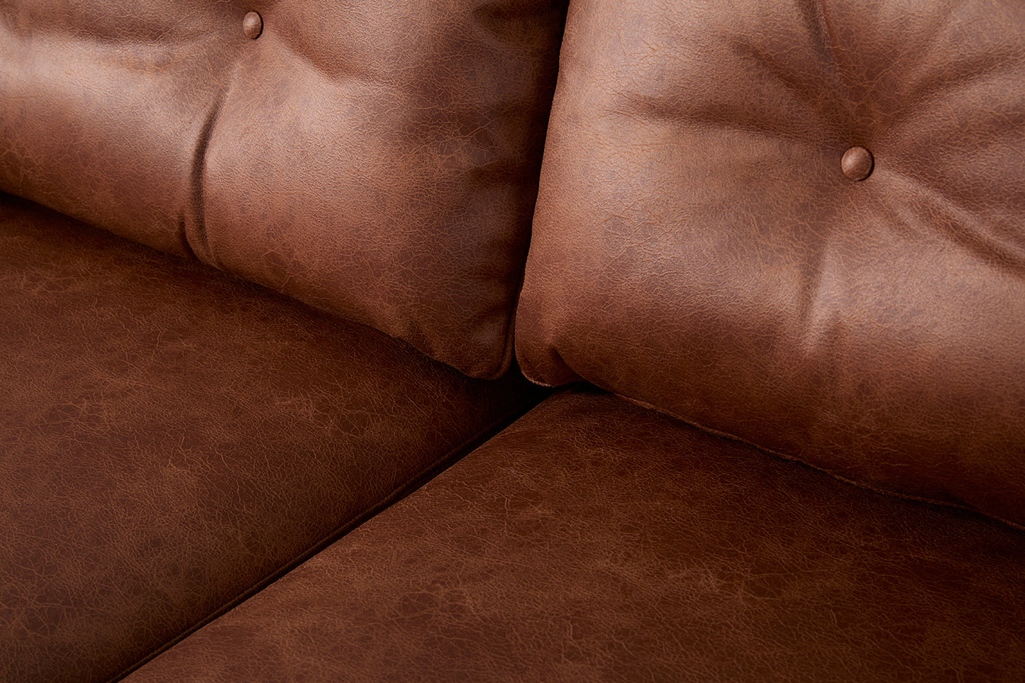 Model 19 3 Seater Sofa with Ottoman, Chestnut