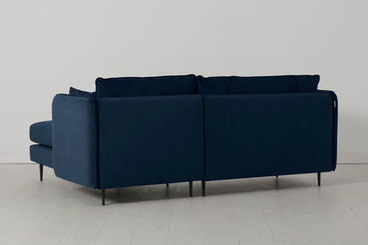 Model 19 3 Seater Right Chaise Sofa, Indigo — angled view