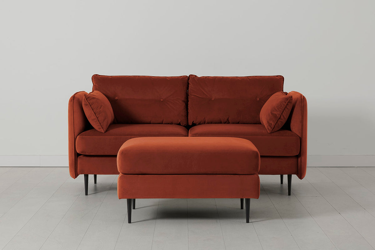 Model 19 2 Seater Sofa with Ottoman, Brick