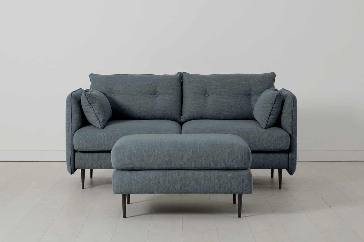 Model 19 2 Seater Sofa with Ottoman - Marine