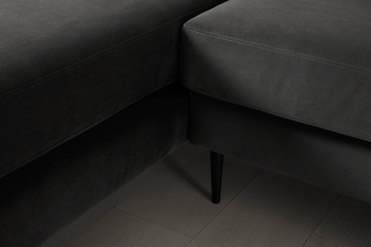 Model 19 3 Seater Right Chaise Sofa, Charcoal — Model 19 - Detail - Charcoal 01