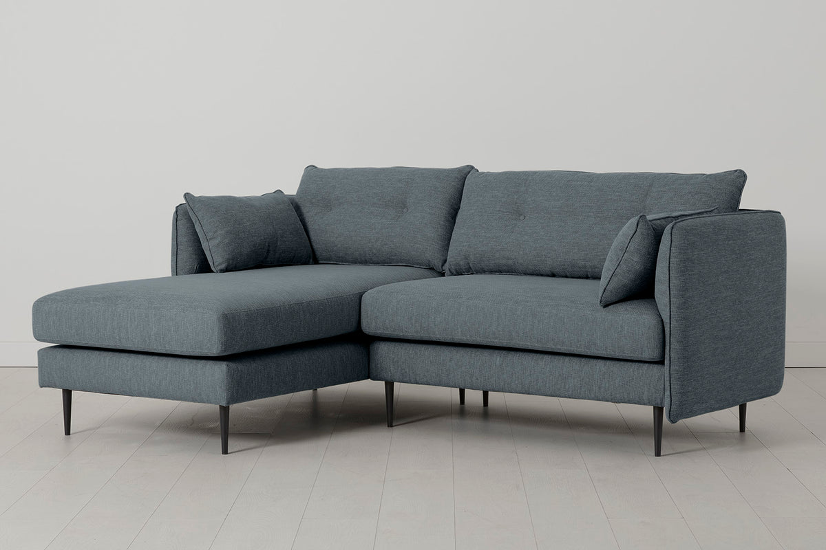 Model 19 3 Seater Left Chaise Sofa, Marine — Angle View