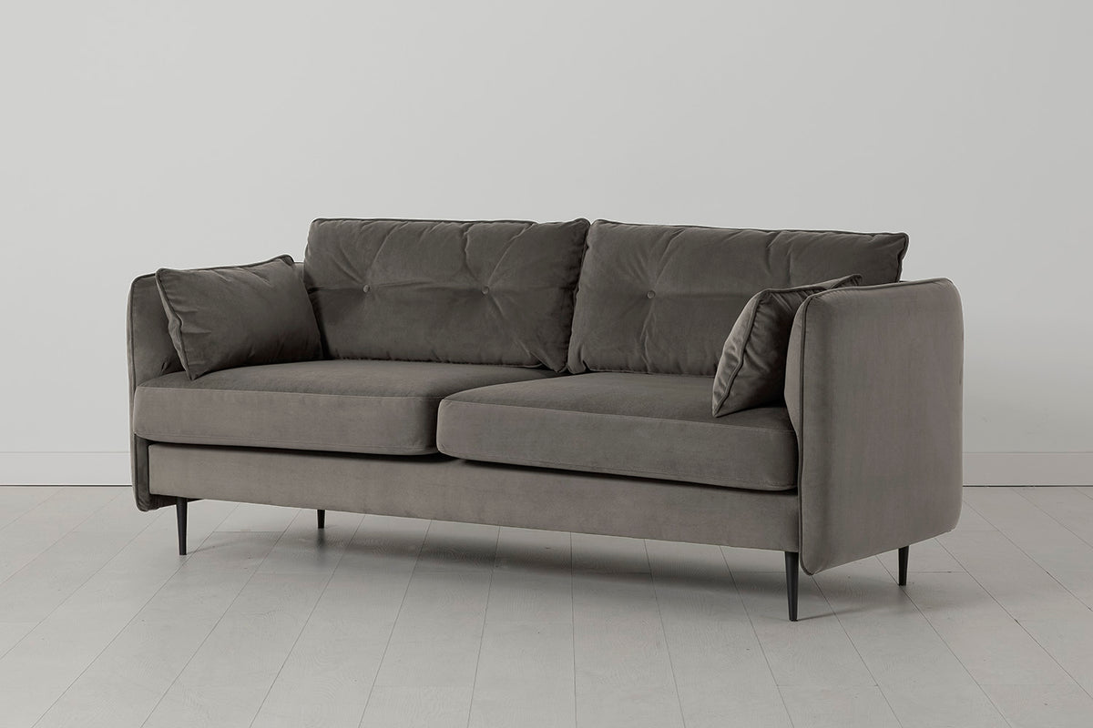Model 19 3 Seater Sofa, Elephant — back view
