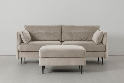 Model 19 3 Seater Sofa with Ottoman, Chalk