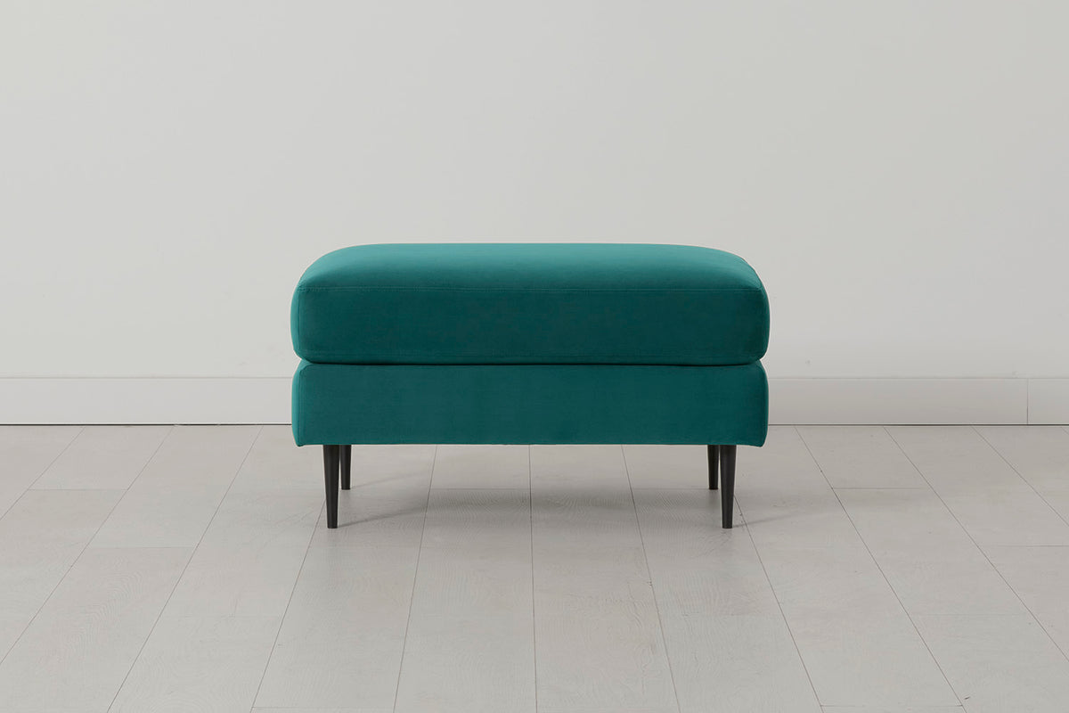 Model 19 Ottoman, Kingfisher — front view