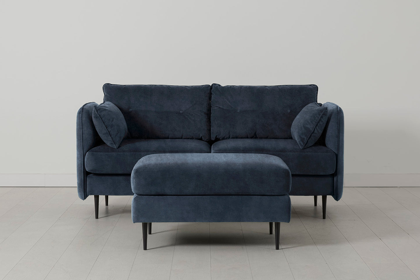 Model 19 2 Seater Sofa with Ottoman, Ocean