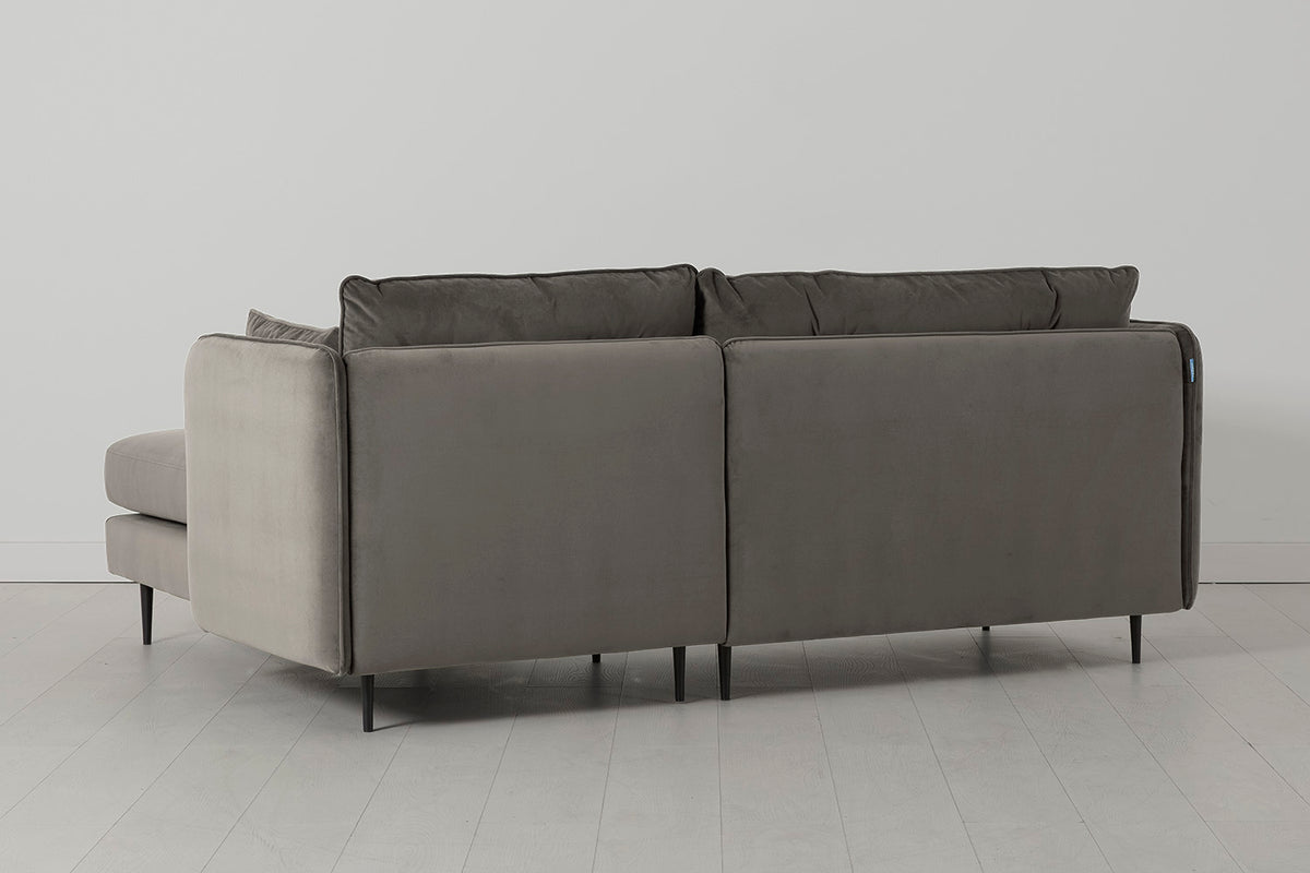 Model 19 3 Seater Right Chaise Sofa, Elephant — angled view