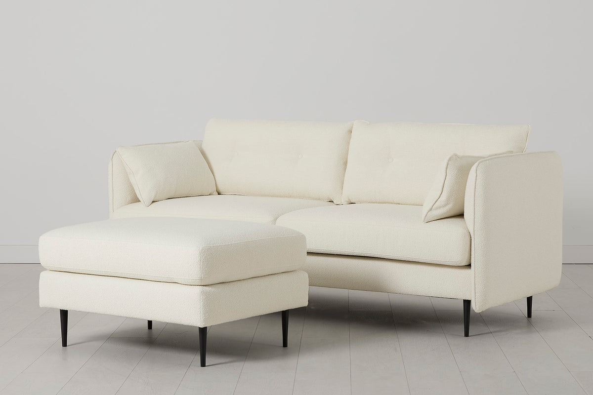 Model 19 3 Seater Sofa, Ivory — Three Quarter View