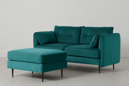 Model 19 2 Seater Sofa with Ottoman - Kingfisher