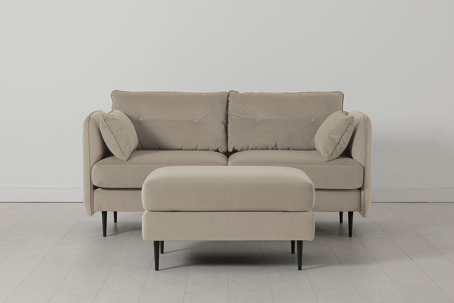 Model 19 2 Seater Sofa with Ottoman, Bone