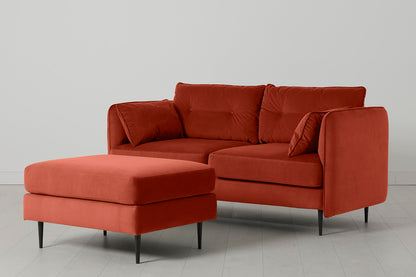 Model 19 2 Seater Sofa with Ottoman - Paprika