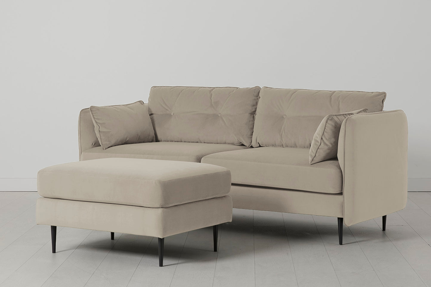 Model 19 3 Seater Sofa with Ottoman, Bone