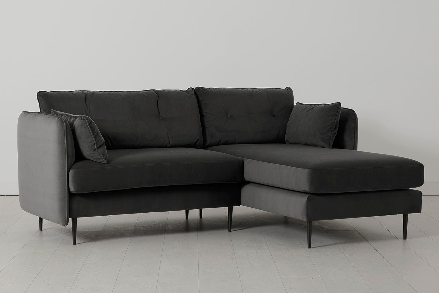 Model 19 3 Seater Right Chaise Sofa, Charcoal