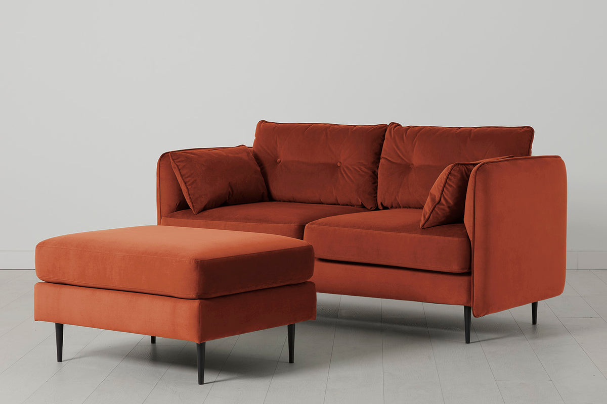 Model 19 2 Seater Sofa with Ottoman, Brick