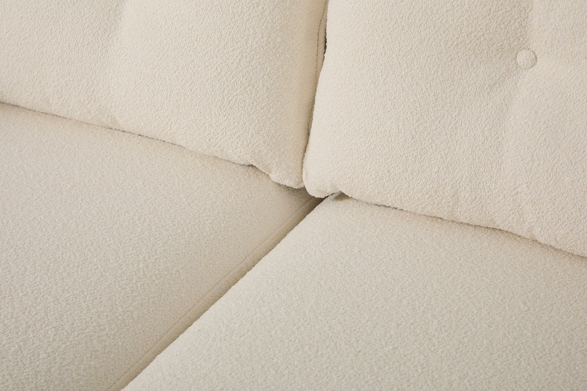 Model 19 3 Seater Sofa with Ottoman, Ivory
