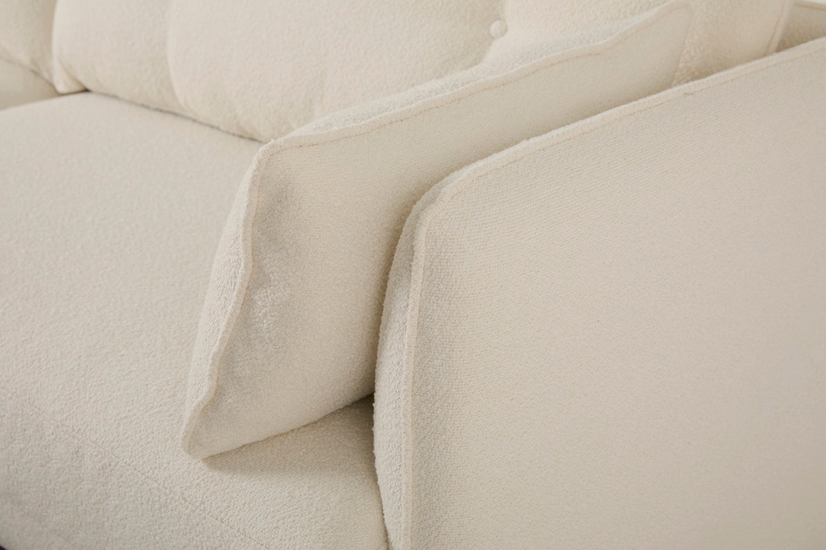Model 19 3 Seater Sofa with Ottoman, Ivory