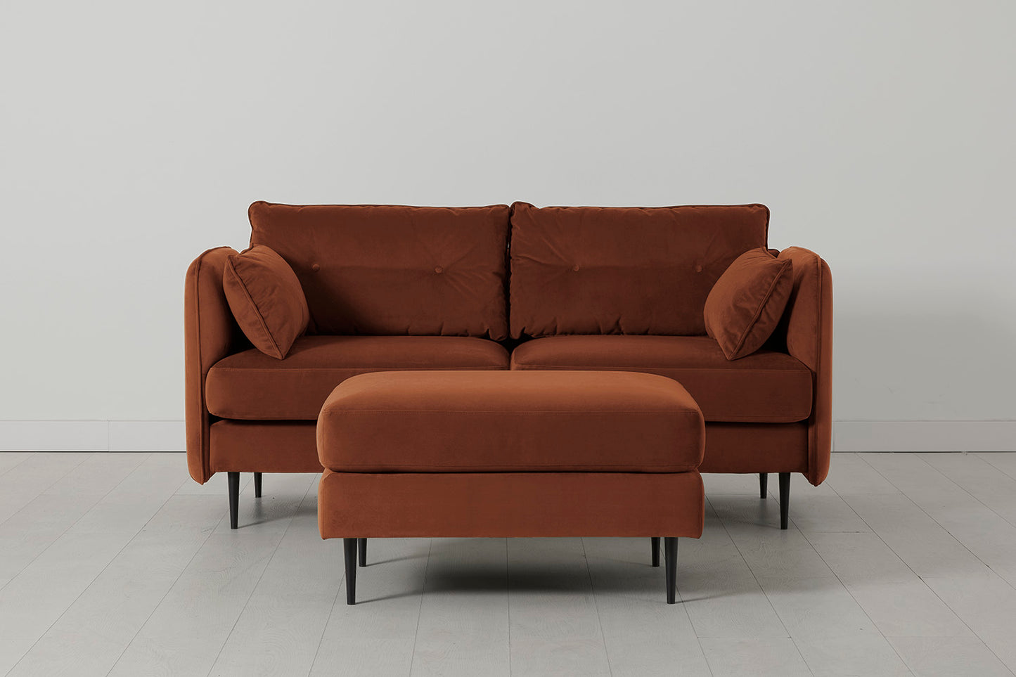Model 19 2 Seater Sofa with Ottoman, Umber