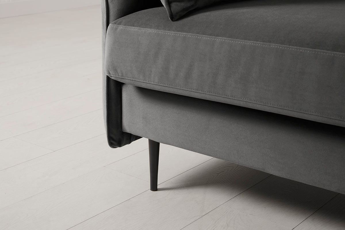 Model 19 2 Seater Sofa with Ottoman - Charcoal