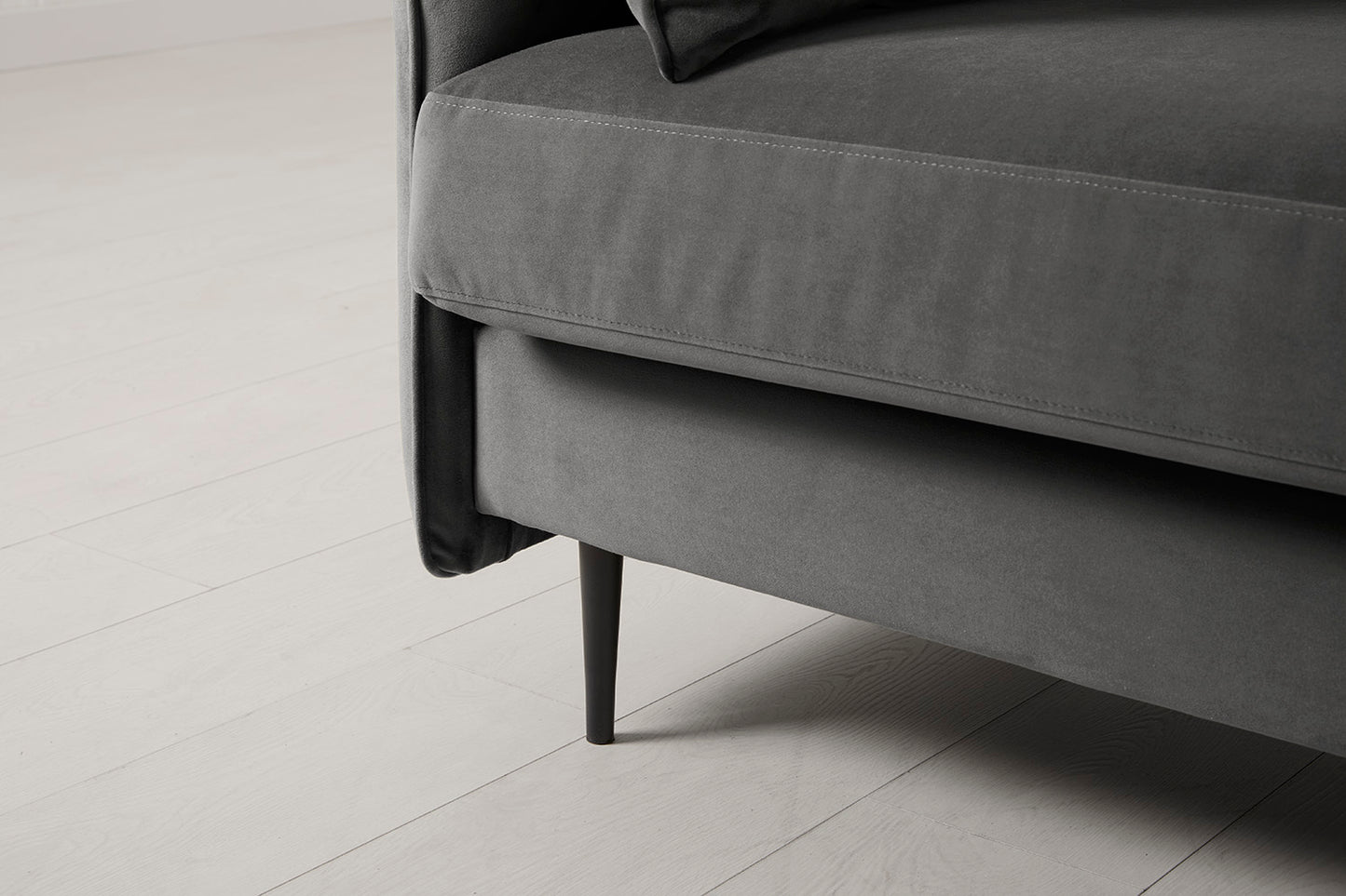 Model 19 2 Seater Sofa with Ottoman, Charcoal