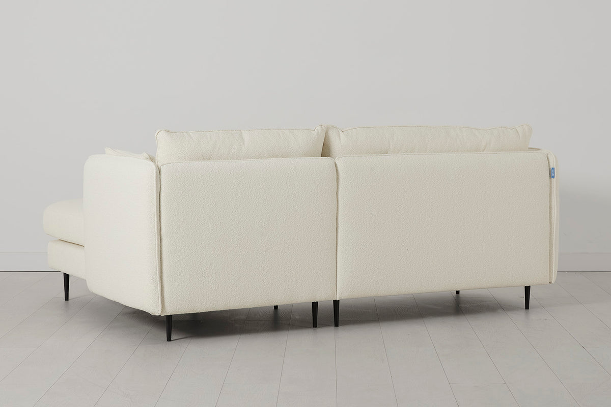 Model 19 3 Seater Right Chaise Sofa, Ivory — rear view