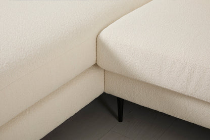 Model 19 3 Seater Right Chaise Sofa, Ivory — detail view 1