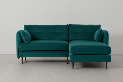 Model 19 3 Seater Right Chaise Sofa, Kingfisher — front view