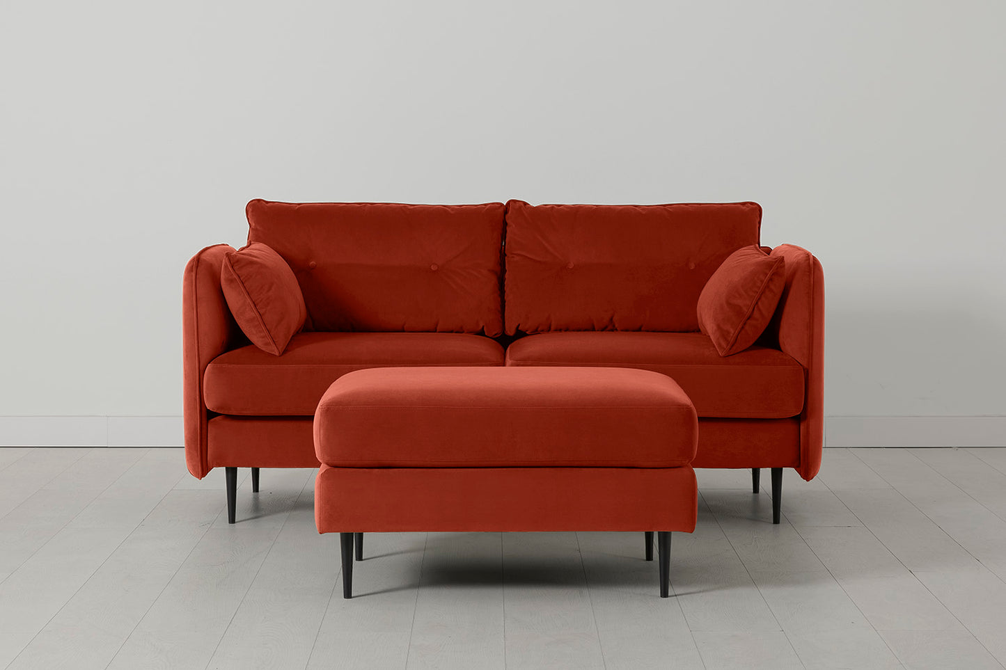 Model 19 2 Seater Sofa with Ottoman, Paprika
