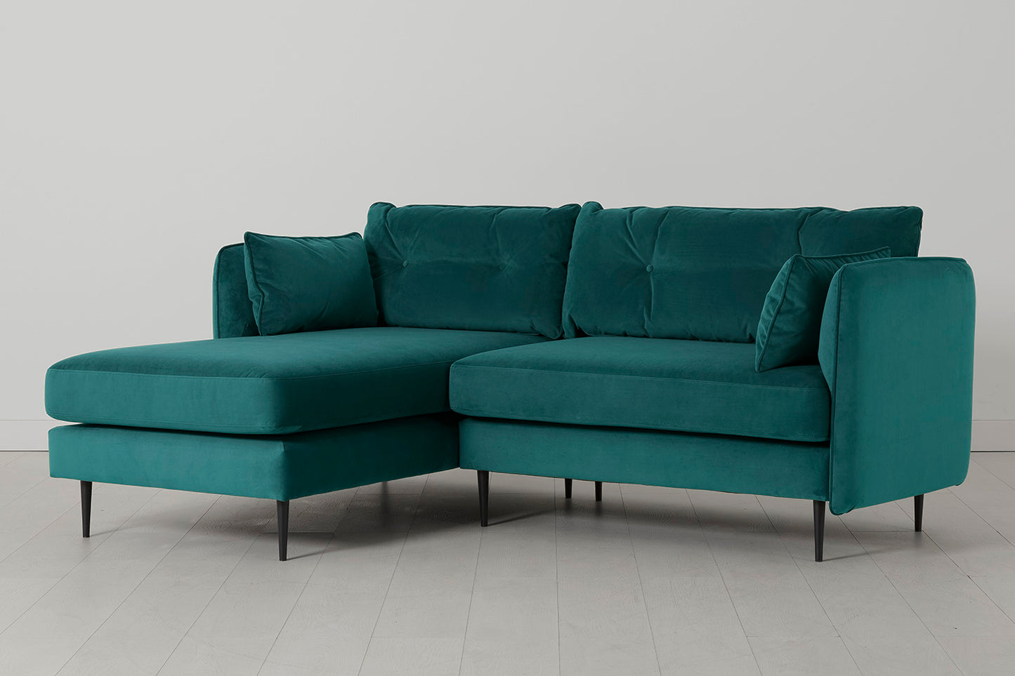 Model 19 3 Seater Left Chaise Sofa, Kingfisher