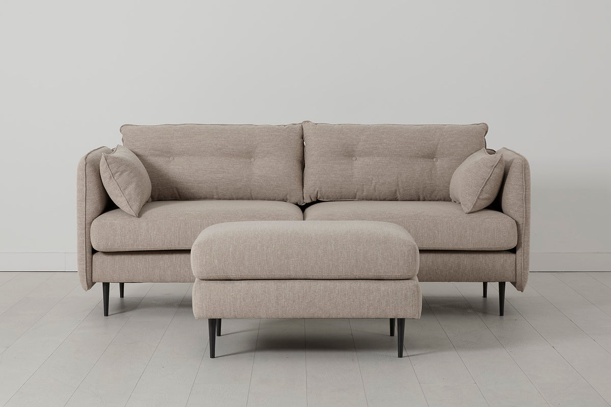 Model 19 3 Seater Sofa with Ottoman Pumice 02