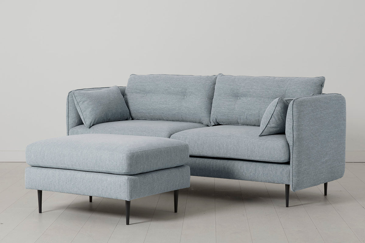 Model 19 3 Seater Sofa, Seaglass — Three-quarter view