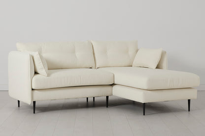 Model 19 3 Seater Right Chaise Sofa, Ivory — side view