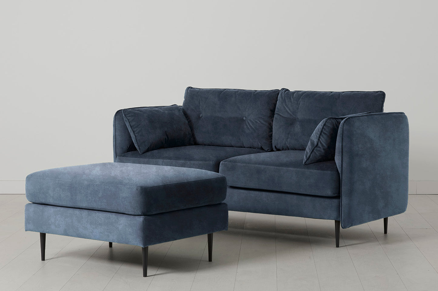 Model 19 2 Seater Sofa with Ottoman, Ocean