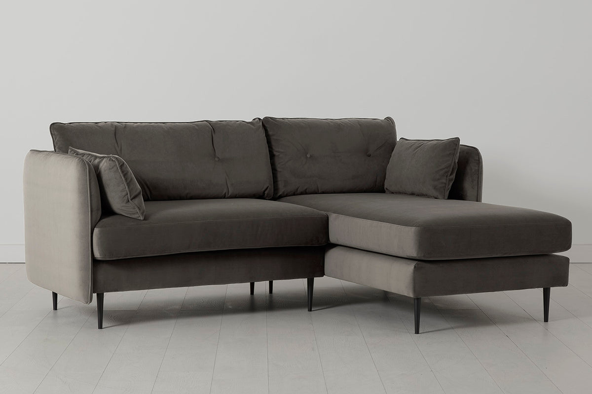 Model 19 3 Seater Right Chaise Sofa, Elephant — side view