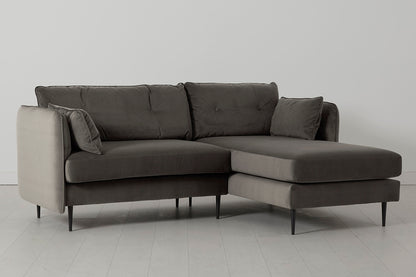 Model 19 3 Seater Right Chaise Sofa, Elephant — side view