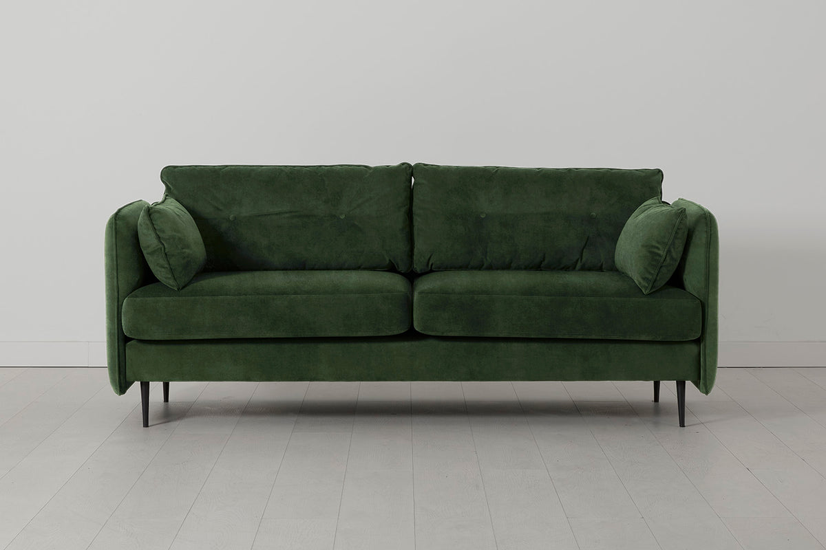 Model 19 3 Seater Sofa, Conifer — Front View