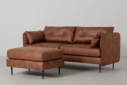 Model 19 3 Seater Sofa with Ottoman, Chestnut