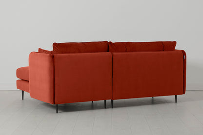 Model 19 3 Seater Right Chaise Sofa, Paprika — back view