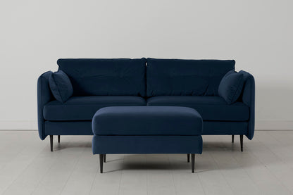 Model 19 3 Seater Sofa with Ottoman, Indigo