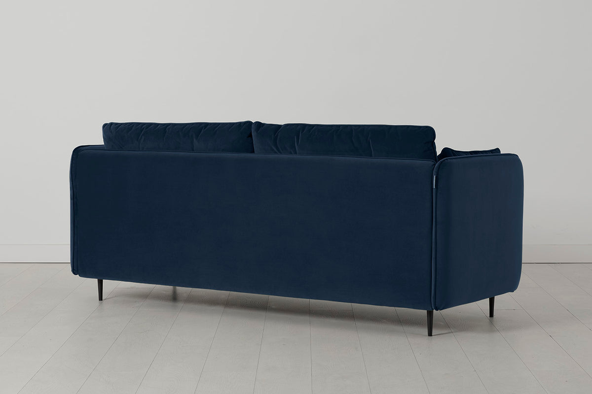 Model 19 3 Seater Sofa with Ottoman, Indigo