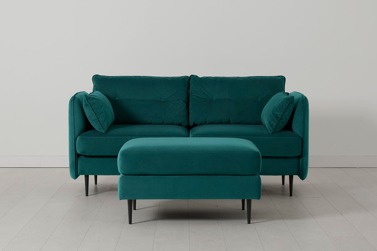 Model 19 2 Seater Sofa with Ottoman - Kingfisher