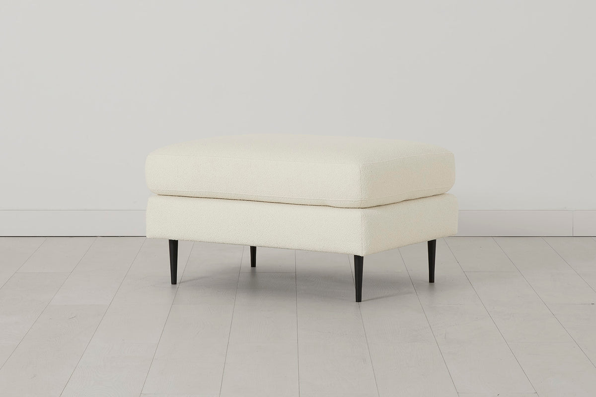 Model 19 Ottoman, Ivory — Side view
