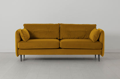 Model 19 3 Seater Sofa, Mustard — Front View