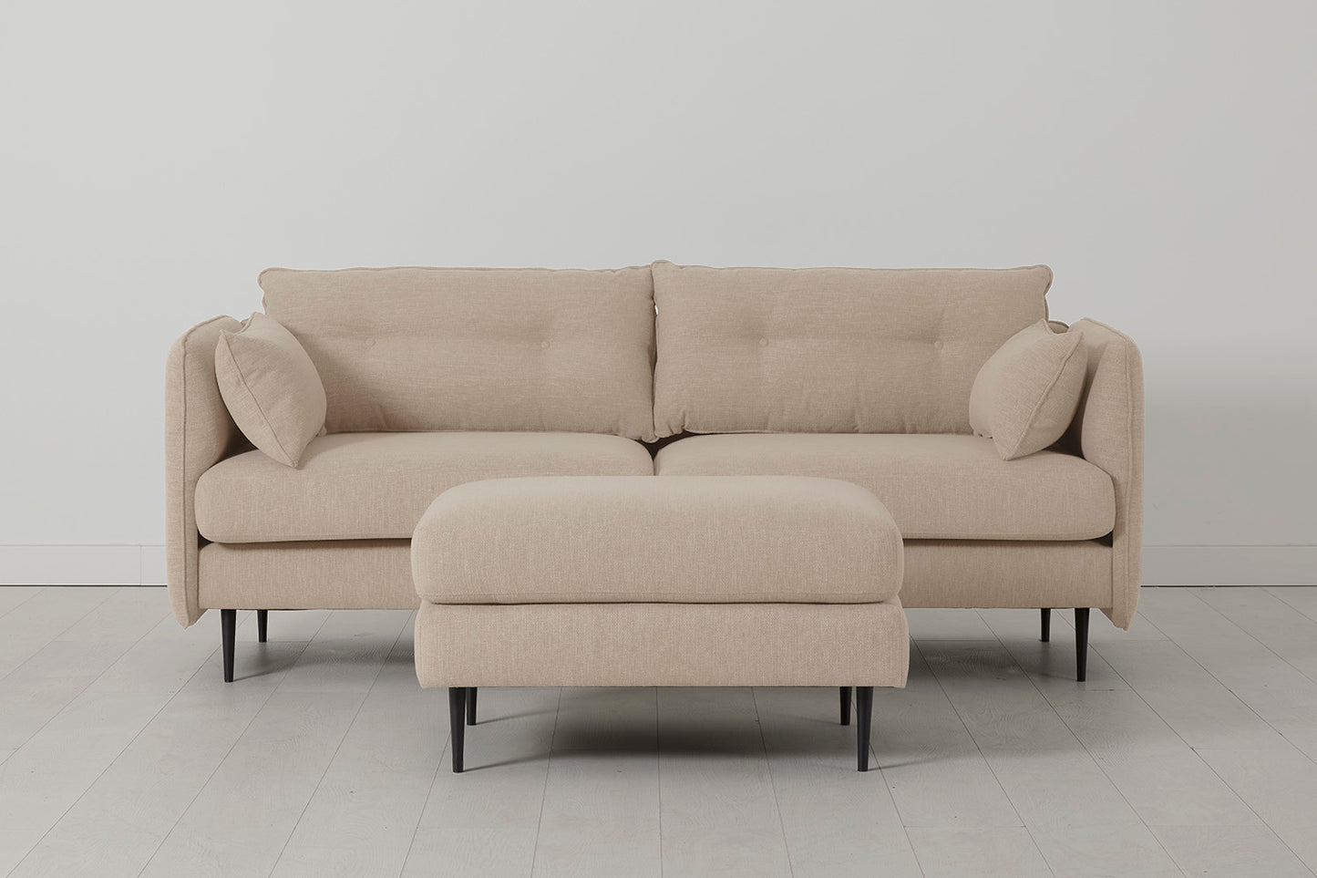 Model 19 3 Seater Sofa with Ottoman, Oatmeal