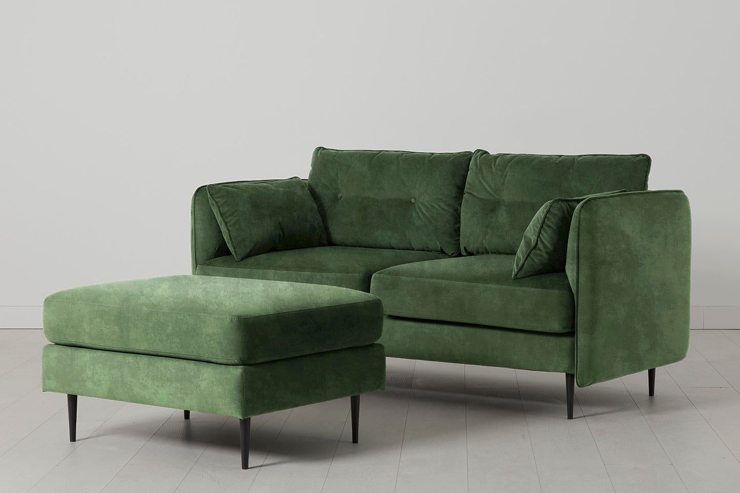 Model 19 2 Seater Sofa with Ottoman, Conifer
