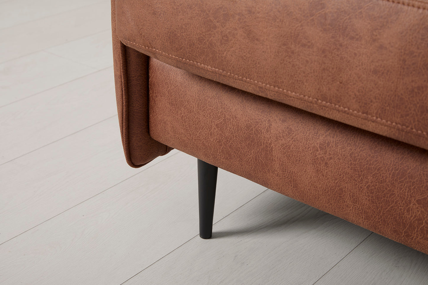 Model 19 3 Seater Sofa with Ottoman, Chestnut