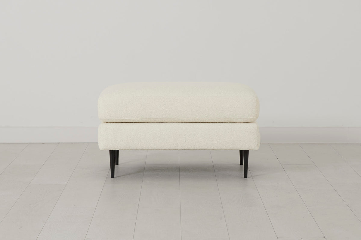 Model 19 Ottoman, Ivory — Front view