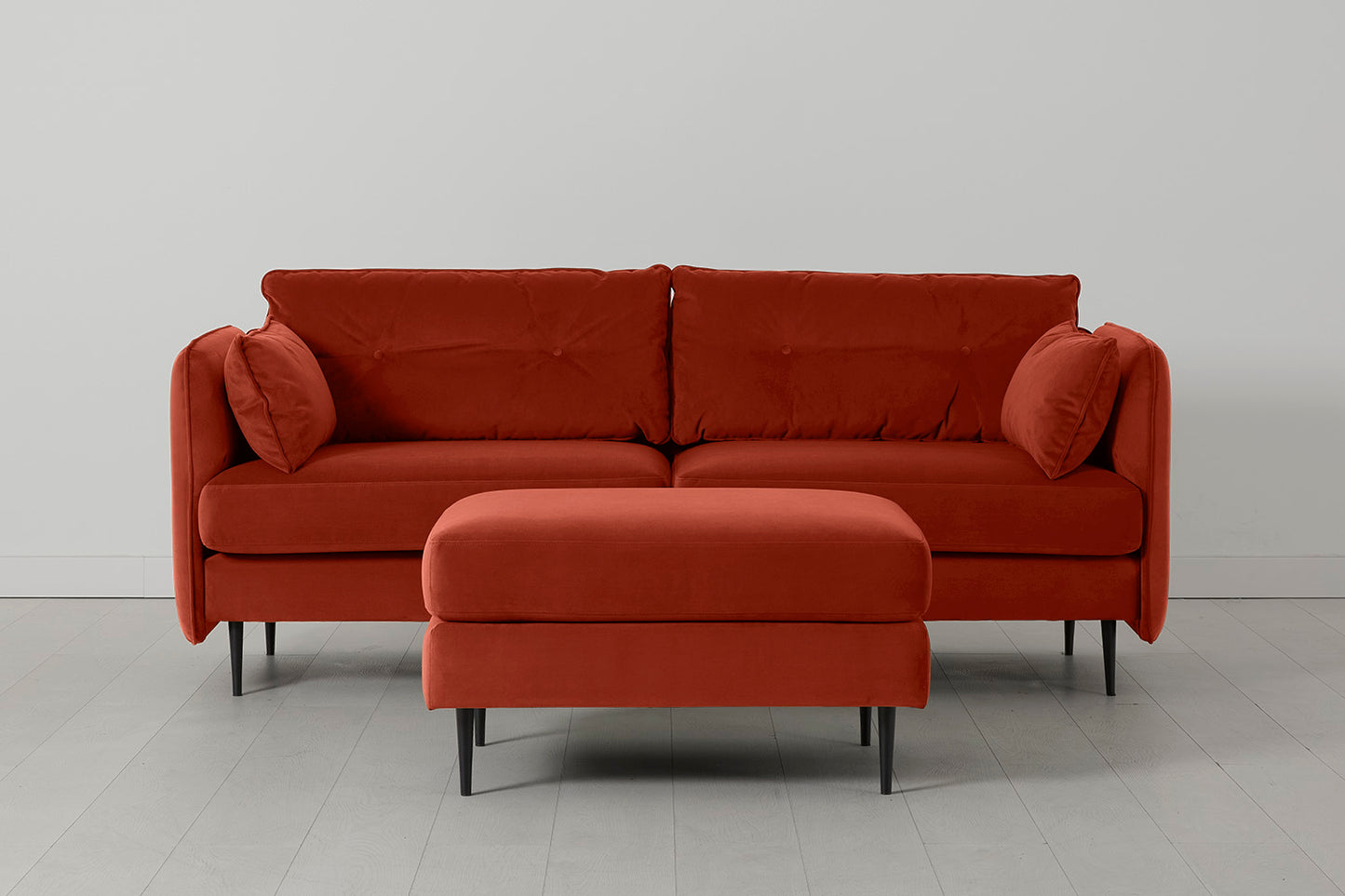 Model 19 3 Seater Sofa with Ottoman, Paprika