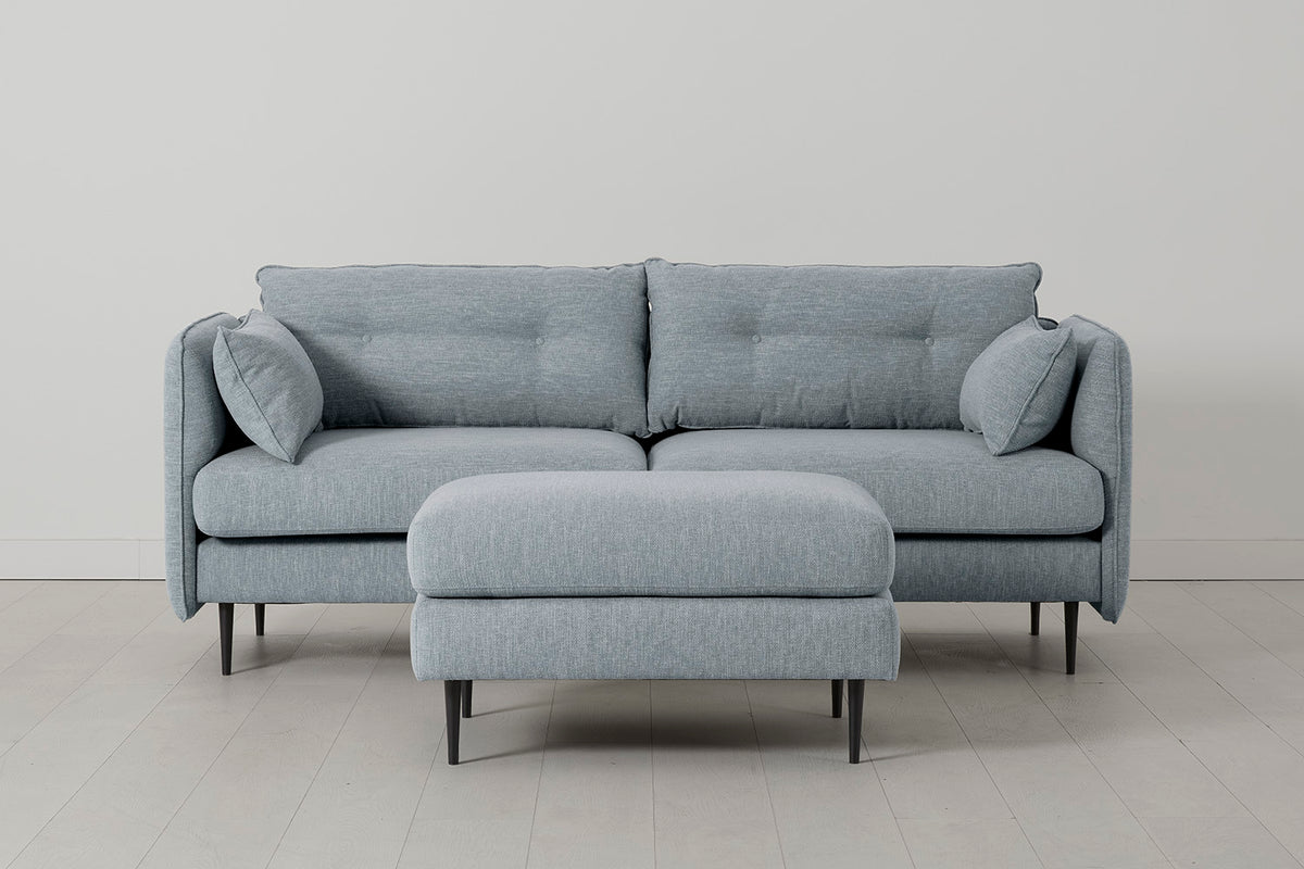 Model 19 3 Seater Sofa, Seaglass — Side view