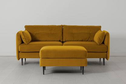 Model 19 3 Seater Sofa, Mustard — Side View