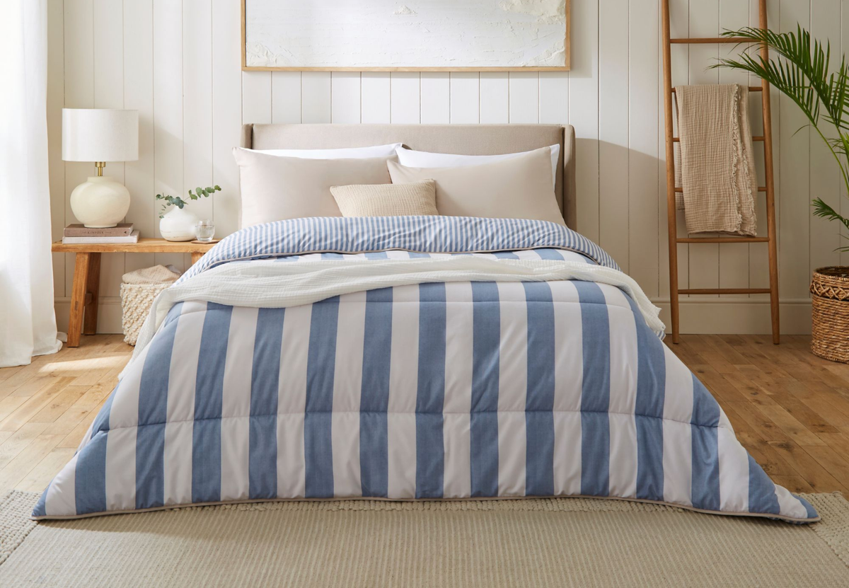 Night Lark Coverless Duvet King, Herringbone Stripe